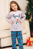 Grey Deer and Blue Plaid Christmas Family Matching Pajamas Set