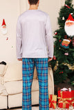 Grey Deer and Blue Plaid Christmas Family Matching Pajamas Set