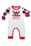 White Deer and Red Plaid Christmas Family Matching Pajamas Set