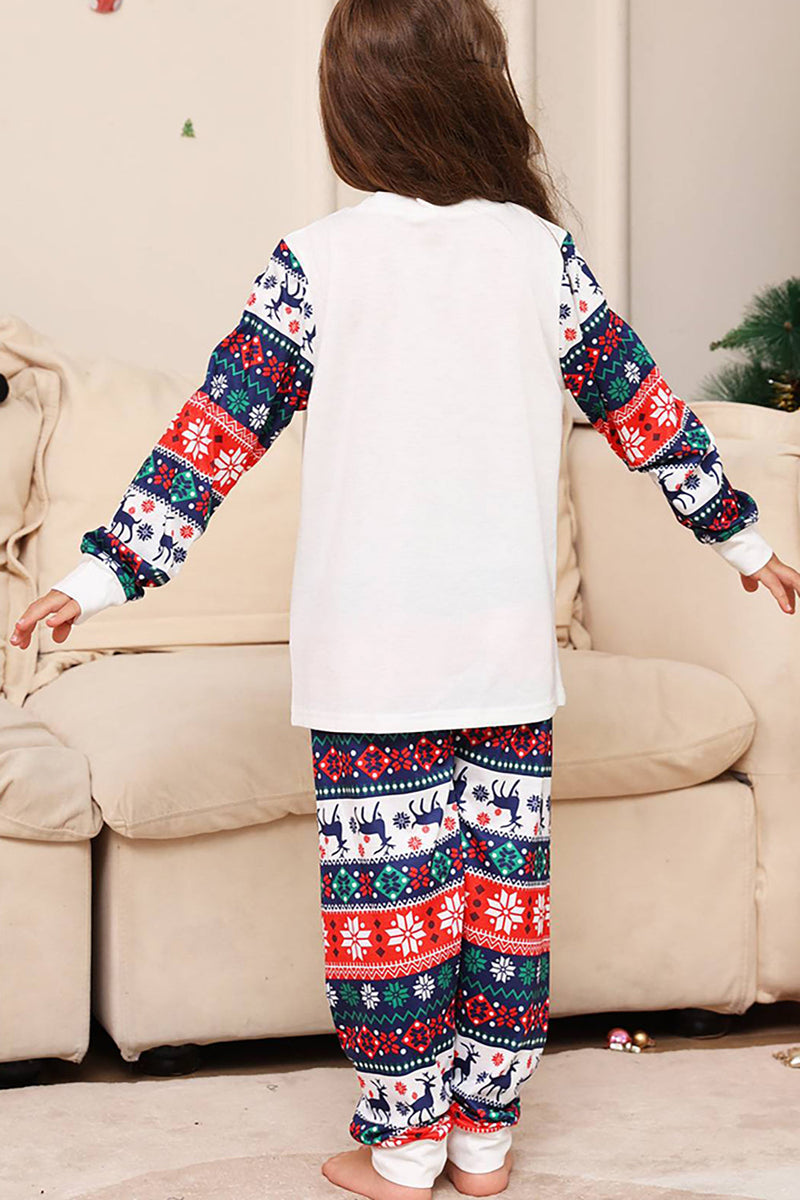 Load image into Gallery viewer, White and Blue Deer Snowflake Pattern Christmas Family Matching Pajamas Set