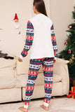 White and Blue Deer Snowflake Pattern Christmas Family Matching Pajamas Set