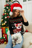 Load image into Gallery viewer, Black Red Cute Dog Christmas Sweater with Long Sleeves