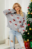Load image into Gallery viewer, Black Christmas Santa Claus Knit Sweater with Long Sleeves