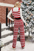 Load image into Gallery viewer, Christmas Red Snowflake Knitted Jumpsuits