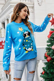 Christmas Blue Penguin Knitted Pullover Sweater