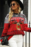 Christmas Red Elk Knitted Pullover Sweater