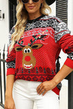 Christmas Red Elk Knitted Pullover Sweater