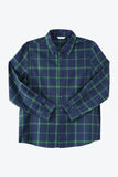 Dark Green Plaid Dresses and Long Sleeves T-Shirt Family Matching Outfits