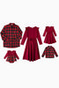 Load image into Gallery viewer, Burgundy Plaid Dresses and Long Sleeves T-Shirt Family Matching Outfits