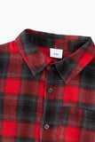 Burgundy Plaid Dresses and Long Sleeves T-Shirt Family Matching Outfits