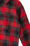 Burgundy Plaid Dresses and Long Sleeves T-Shirt Family Matching Outfits
