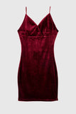 Burgundy Velvet Slip Dresses Mom Daughter Family Matching Outfits