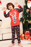 Christmas Family Matching Pajamas Black Red Deer Printed Pajamas Set