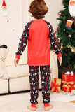 Christmas Family Matching Pajamas Black Red Deer Printed Pajamas Set