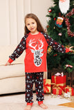 Christmas Family Matching Pajamas Black Red Deer Printed Pajamas Set