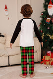 Christmas Family Black White Deer Printed Plaid Pajamas Set