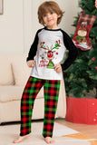 Christmas Family Black White Deer Printed Plaid Pajamas Set