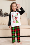 Christmas Family Black White Deer Printed Plaid Pajamas Set