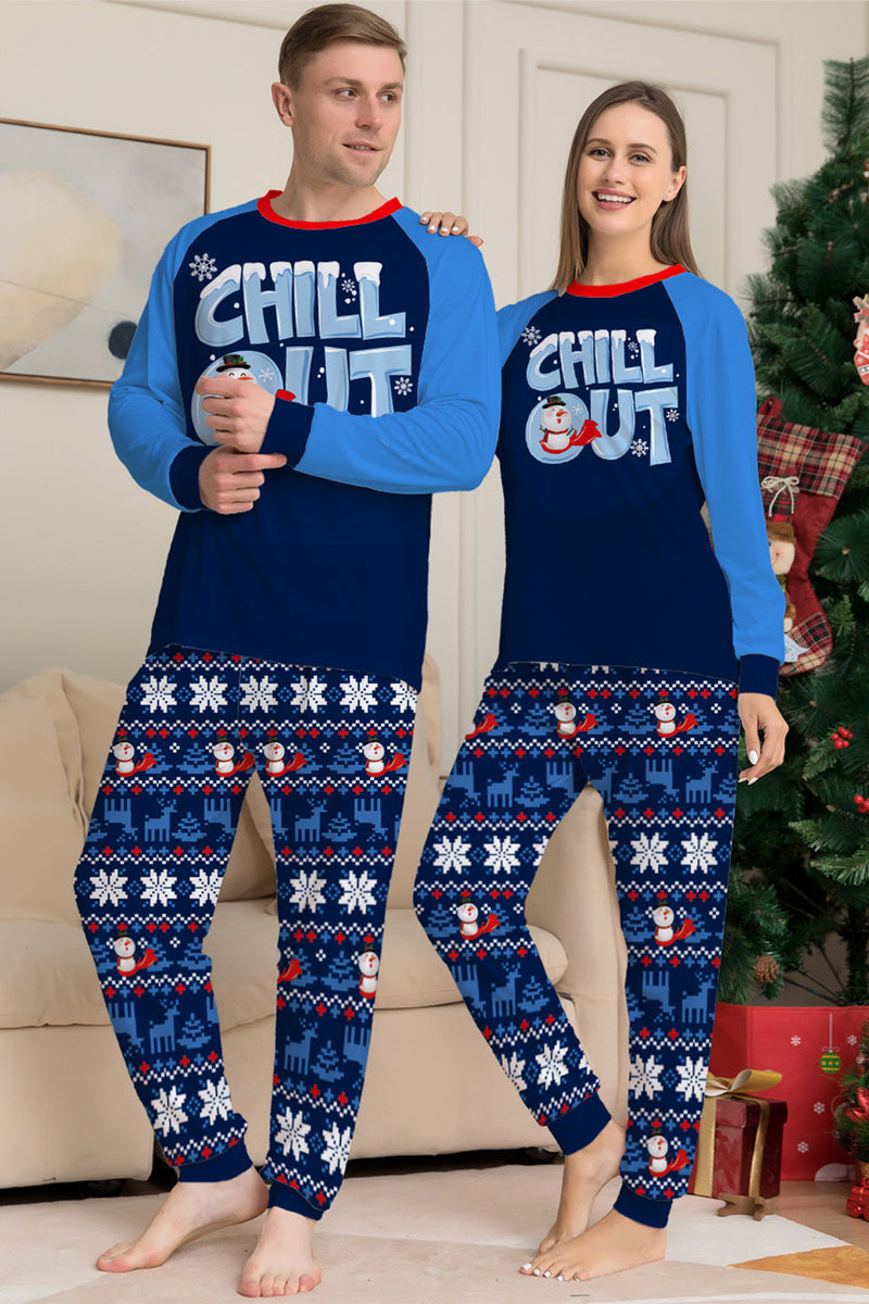 Load image into Gallery viewer, Christmas Family Matching Pajamas Set Navy Chill Out Pajamas