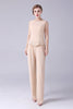 Load image into Gallery viewer, Champagne Long Coat 3 Pieces Mother of the Bride Pant Suits