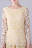 Daffodil Long Sleeves Lace Top Mother of the Bride Pant Suits