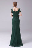 Dark Green Mermaid Square Neck Floor-Length Mother Of the Bride Dress