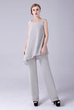 Jumpsuit/Pantsuit Separates Scoop Ankle-Length Chiffon Mother of the Bride Dress