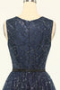 Load image into Gallery viewer, Glitter Navy Tulle Formal Dress