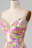 Hot Pink Sparkly Mermaid Formal Dress with Slit