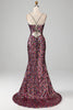 Load image into Gallery viewer, Purple Mermaid Sparkly Formal Dress with Slit