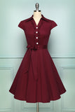 50s Burgundy Dress