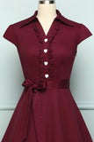 50s Burgundy Dress