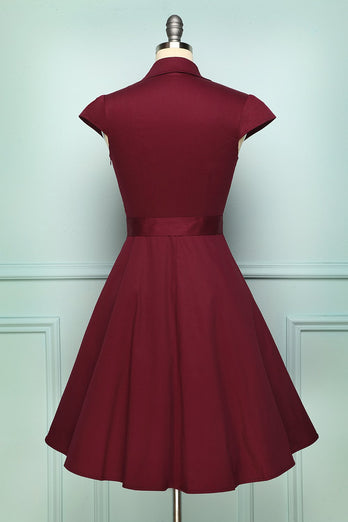 50s Burgundy Dress