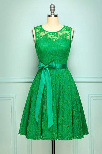 Green Lace Bodycon 1960s Dress