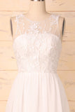 White Appliques Homecoming Dress