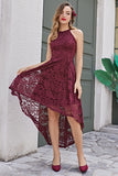 Burgundy Lace Asymmetrical