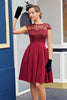 Load image into Gallery viewer, Burgundy Retro 1950s Dress With Lace
