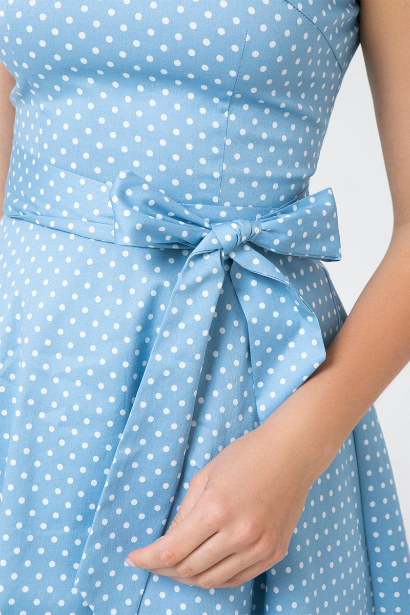 Load image into Gallery viewer, White Blue Flower Dress