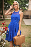 Halter High-low Polka Dots Vintage Dress