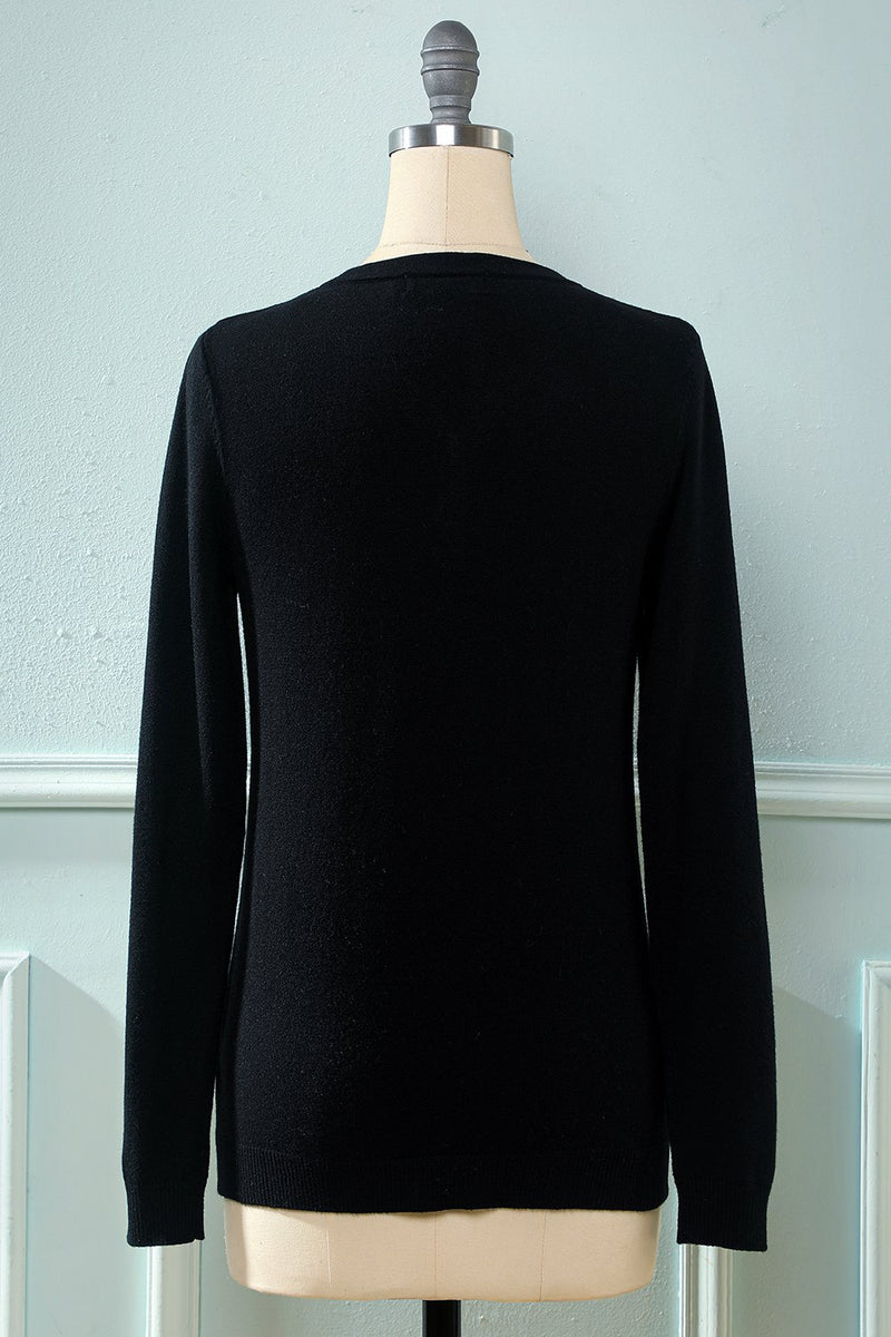 Load image into Gallery viewer, Black Kniitted Pullover Sweater