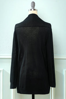 Black Long Sleeve Knit Cardigan