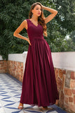 Burgundy Long Bridesmaid Dress