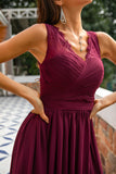 Burgundy Long Bridesmaid Dress