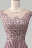 Load image into Gallery viewer, A-Line Beaded Blush Formal Dress