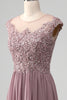 Load image into Gallery viewer, Dusk A-Line Beaded Chiffon Round Neck Maxi Mother of the Bride Dress