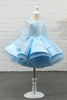 Load image into Gallery viewer, Light Blue Sequin Flower Girl Dress with Sleeves