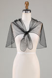 Black Tulle 1920s Cape with Pearls