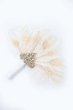 Ivory Pearls 1920s Fan with Feathers