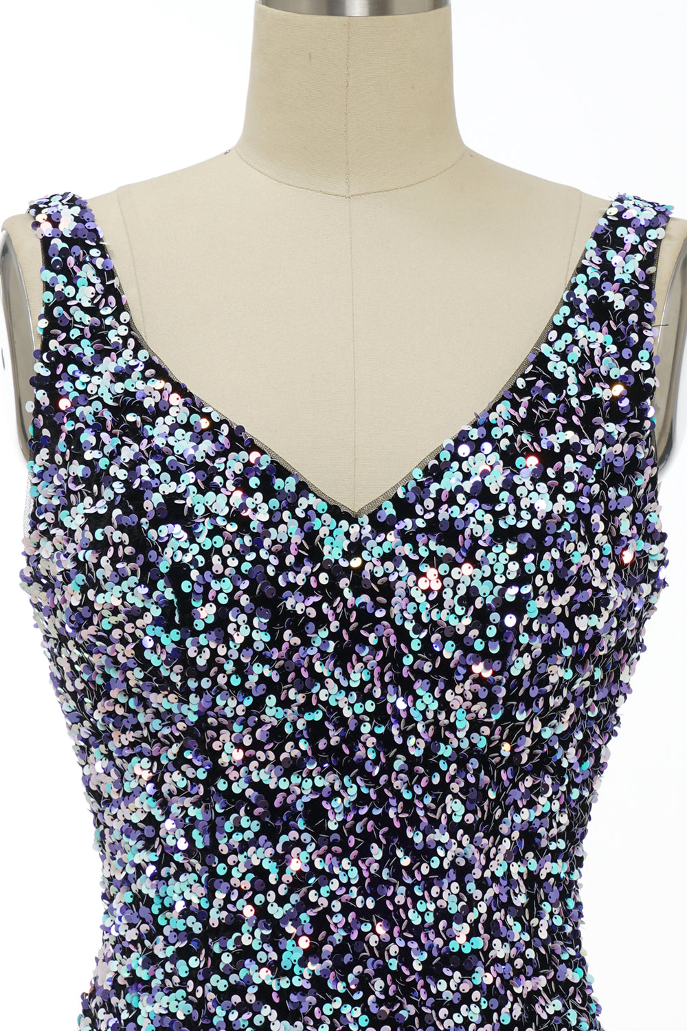 Black Sequin Fitted Short Formal Dress