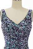 Black Sequin Fitted Short Formal Dress